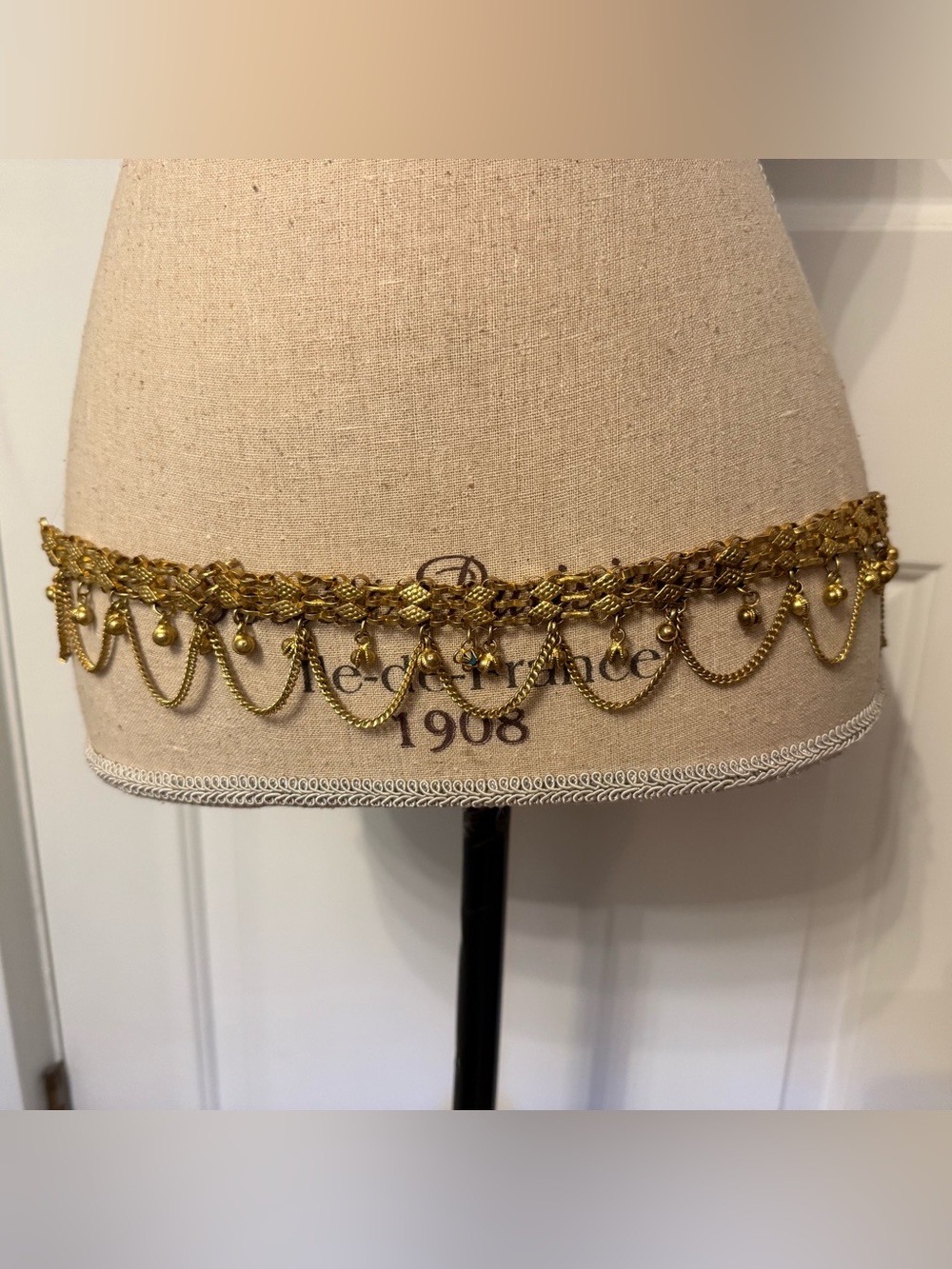 Vintage Gold Chain Fringe Belt by Vintage